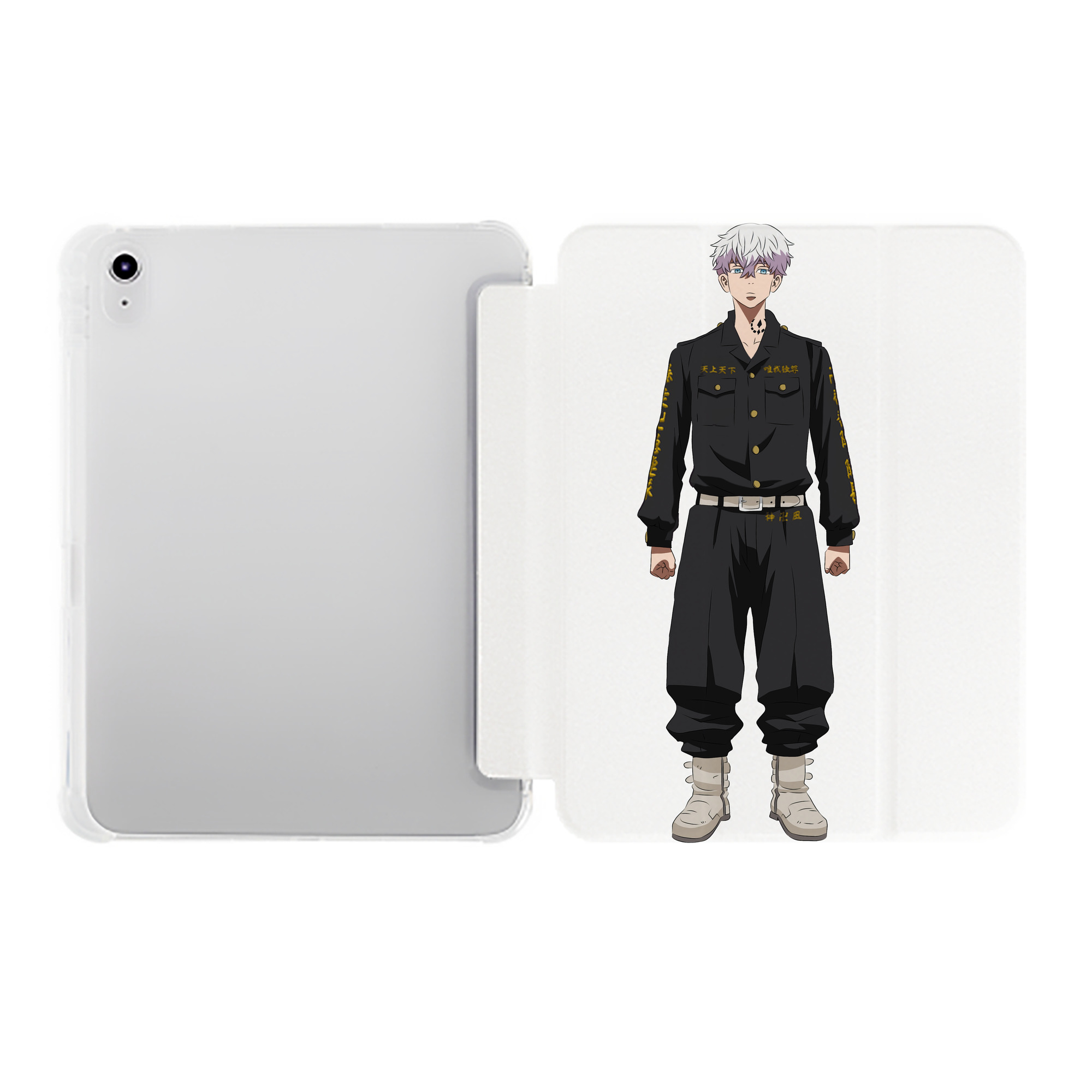 （画像用） 東京リベンジャーズ Tokyo Revengers IPad ケース ペン収納付き 三つ折りスタンド PUレザー×シリコン 対応機種9.5/10.5/10.9インチ